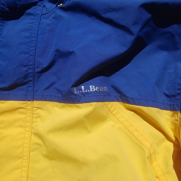 L.L. Bean Blue and Yellow Raincoat with Two-Tone Design - Picture 3 of 8